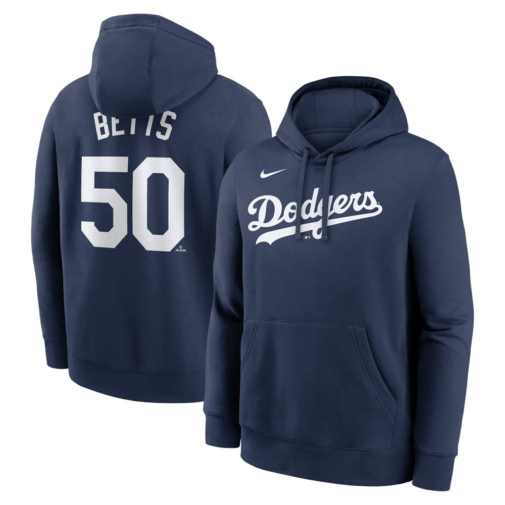 Mookie Betts Los Angeles Dodgers Nike Player Name & Number Club Pullover Hoodie - Navy - Nike Discount
