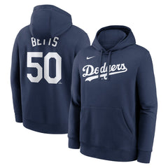 Mookie Betts Los Angeles Dodgers Nike Player Name & Number Club Pullover Hoodie - Navy - Nike Discount