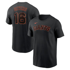 Rafael Devers San Francisco Giants Nike Home Name & Number T-Shirt - Black - Nike on Sale