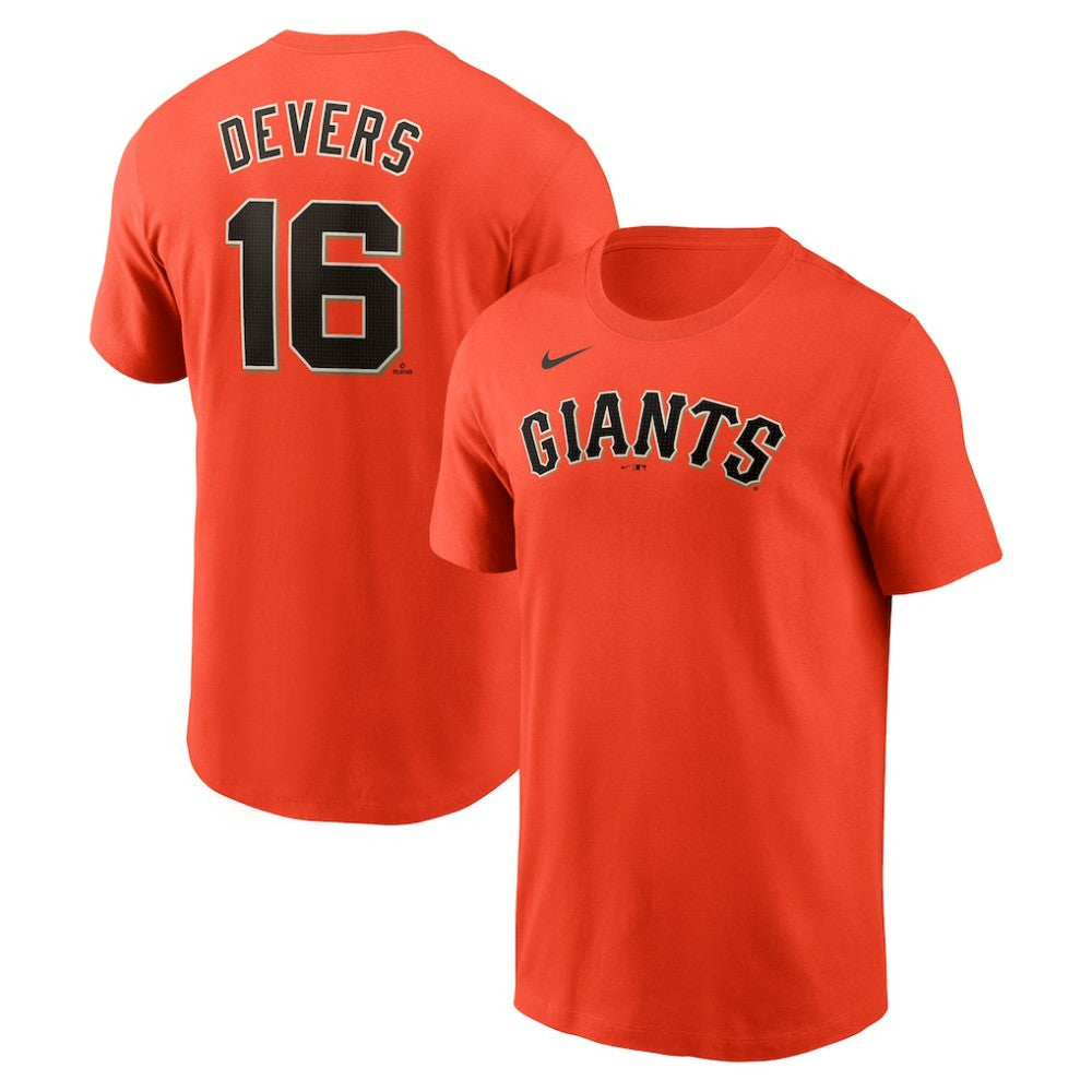 Rafael Devers San Francisco Giants Nike Name & Number T-Shirt - Orange - Nike Discount