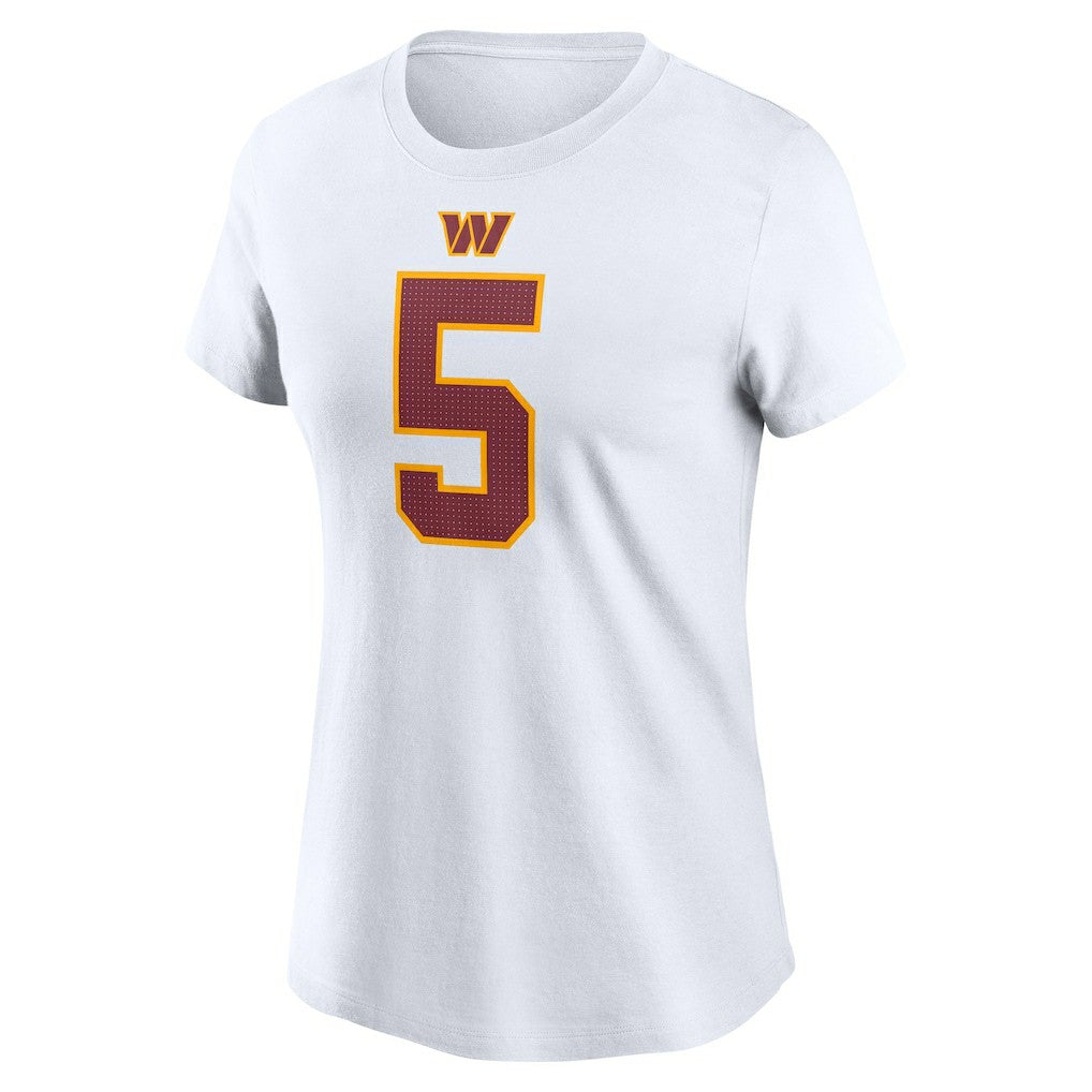 Nike Jayden Daniels Washington Commanders Women's Super Bowl Era Name & Number T-Shirt White