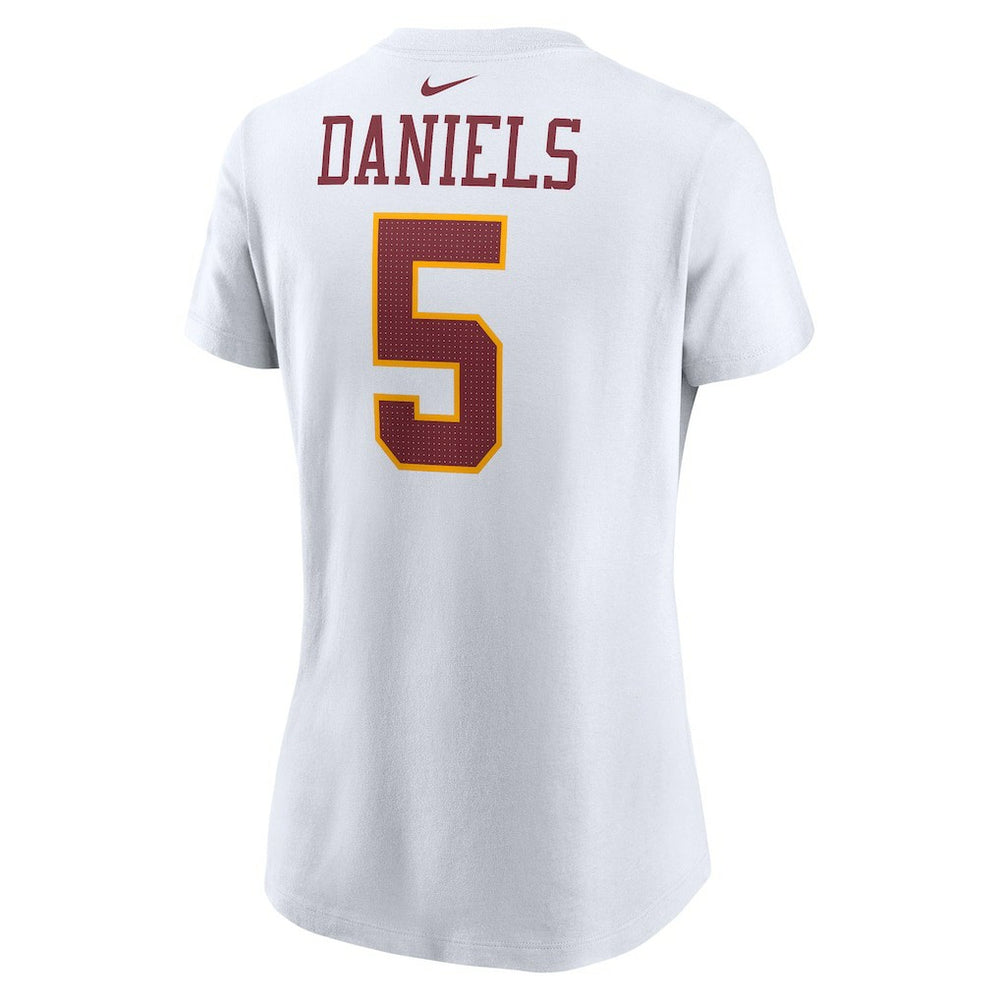 Nike Jayden Daniels Washington Commanders Women's Super Bowl Era Name & Number T-Shirt White