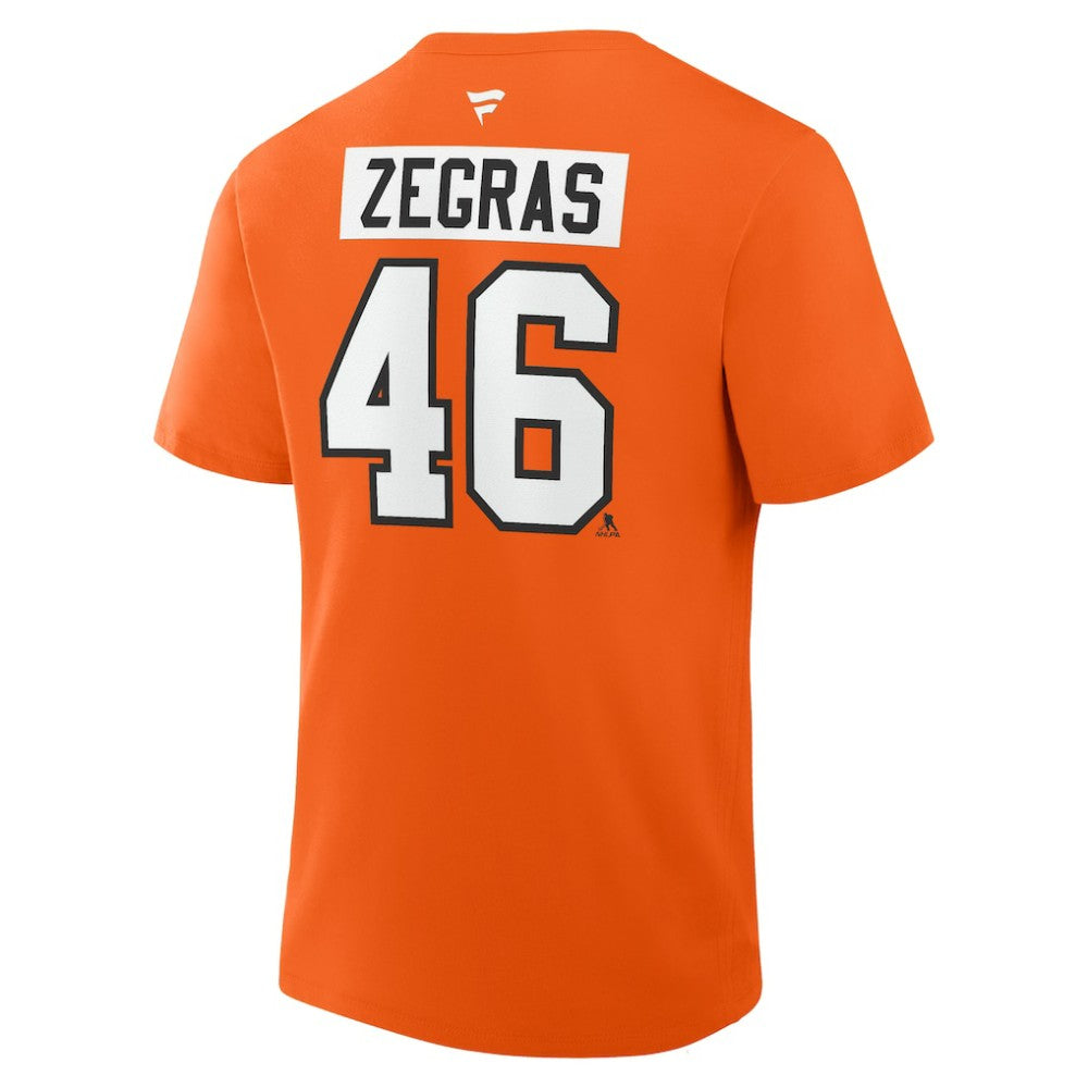 Trevor Zegras Philadelphia Flyers Fanatics Authentic Stack Name & Number T-Shirt - Orange - NHL 2001742154