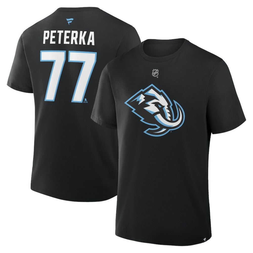 JJ Peterka Utah Mammoth Fanatics Authentic Stack Name & Number T-Shirt - Black - NHL 2001744808