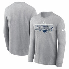 Nike New England Patriots 2025 AFC Champions Locker Room Trophy Collection Long Sleeve T-Shirt Heather Gray