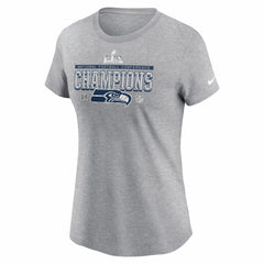 Nike Seattle Seahawks Women's 2025 NFC Champions Locker Room Trophy Collection T-Shirt Heather Gray