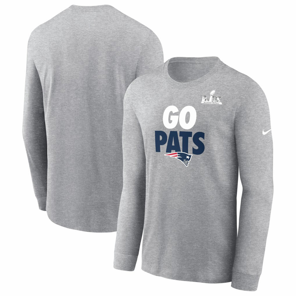Nike New England Patriots Super Bowl LX Fast As Fast Gets Long Sleeve T-Shirt Heather Gray