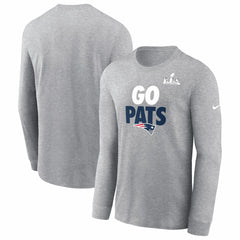 Nike New England Patriots Super Bowl LX Fast As Fast Gets Long Sleeve T-Shirt Heather Gray