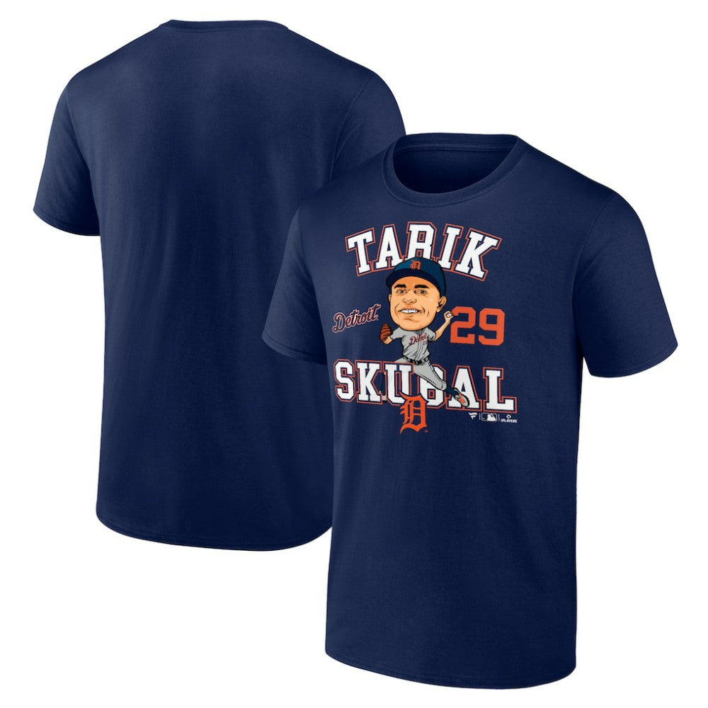Tarik Skubal Detroit Tigers Fanatics Hometown Caricature Player T-Shirt - Navy - Fanatics Sale