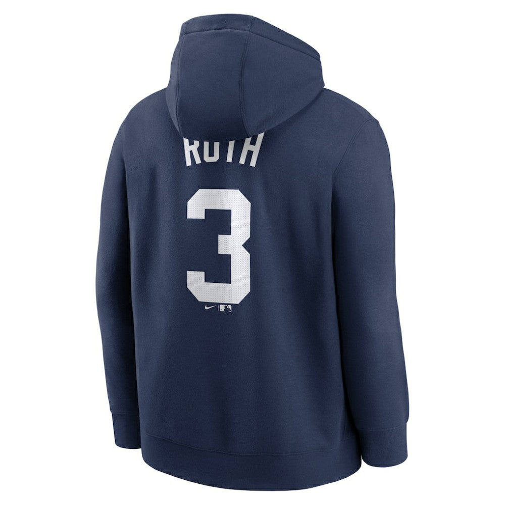 Babe Ruth New York Yankees Nike Retired Player Name & Number Club Pullover Hoodie - Navy - Nike Lifestyle