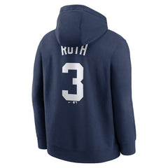 Babe Ruth New York Yankees Nike Retired Player Name & Number Club Pullover Hoodie - Navy - Nike Lifestyle