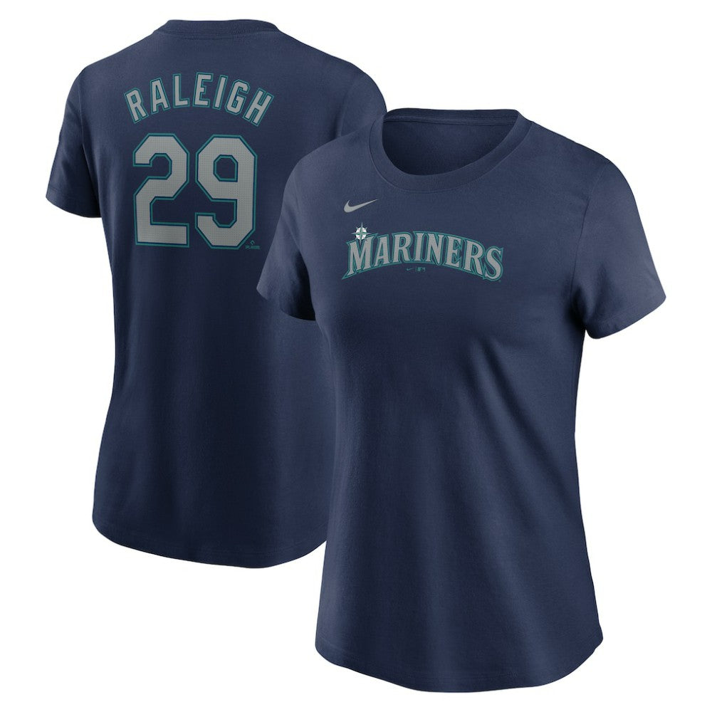 Cal Raleigh Seattle Mariners Nike Women's Cooperstown Collection Fuse Name & Number T-Shirt - Navy - Nike Sale