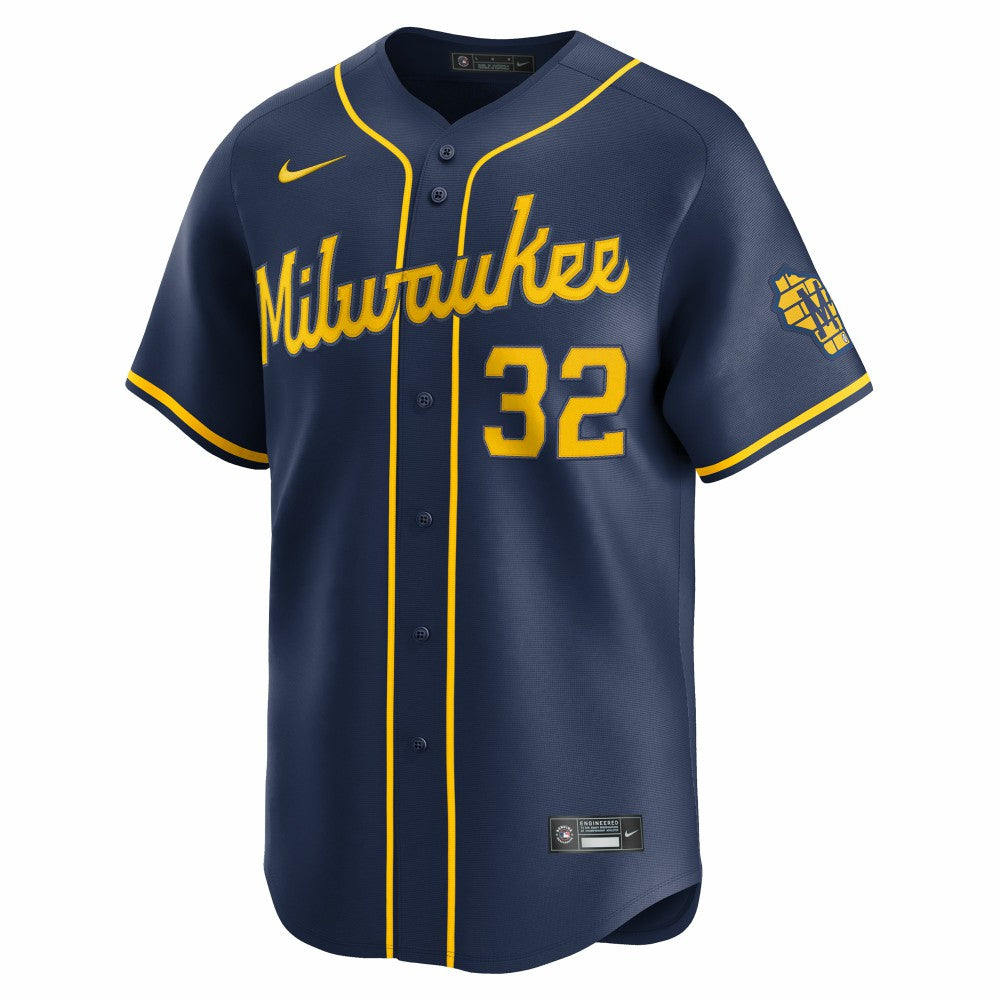 Jacob Misiorowski Milwaukee Brewers Nike Alternate Limited Jersey - Navy - Nike Sale