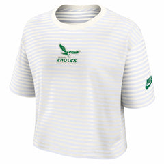 Nike Philadelphia Eagles Women's Striped Cropped T-Shirt Yellow/Cream
