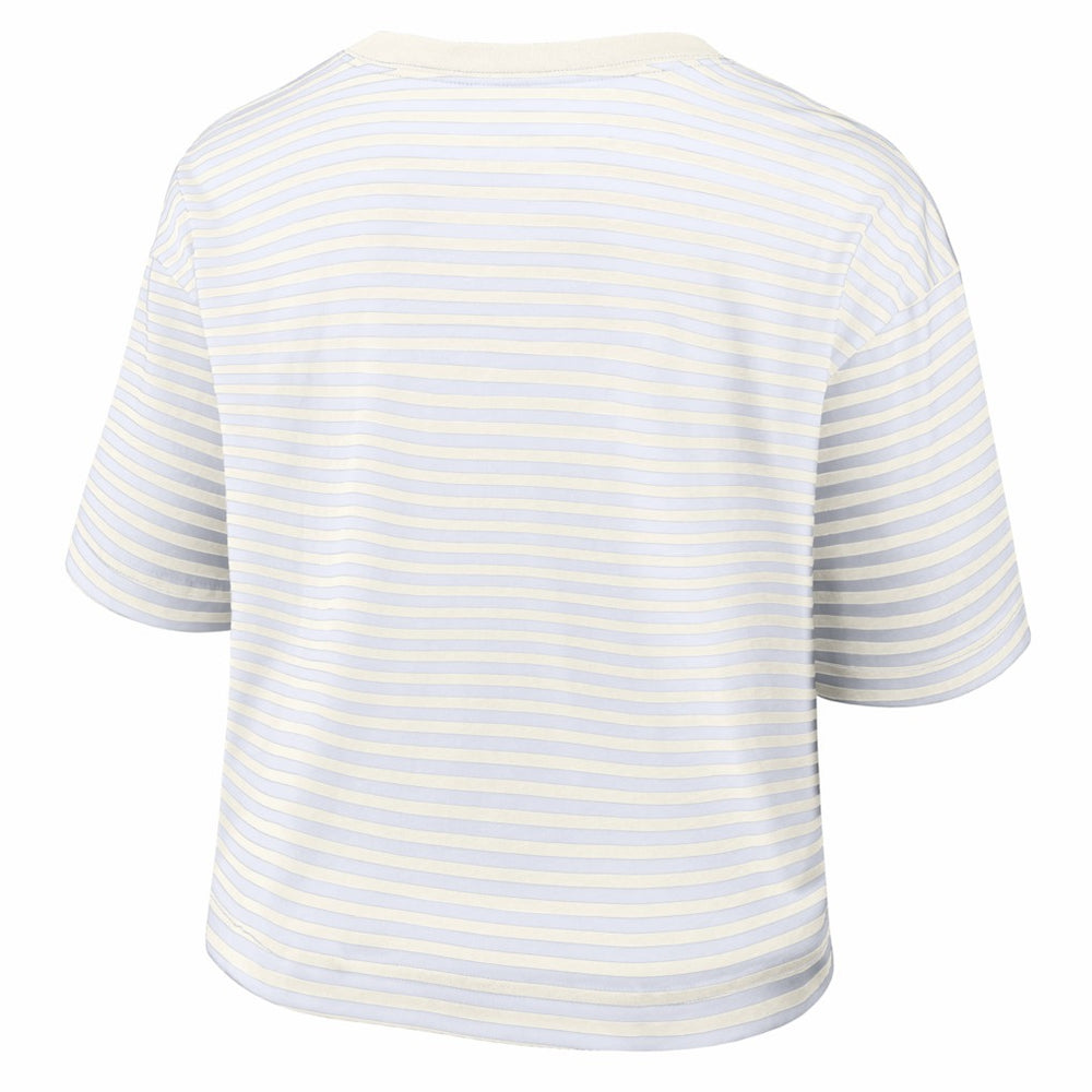 Nike Philadelphia Eagles Women's Striped Cropped T-Shirt Yellow/Cream