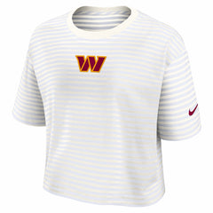 Nike Washington Commanders Women's Striped Cropped T-Shirt Yellow/Cream