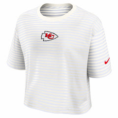 Nike Kansas City Chiefs Women's Striped Cropped T-Shirt Yellow/Cream