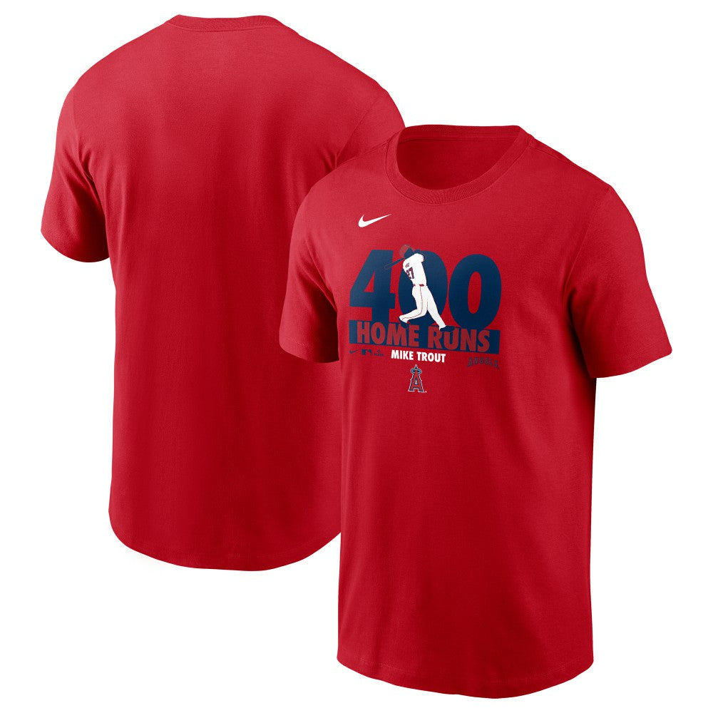 Mike Trout Los Angeles Angels Nike 400 Career Home Runs T-Shirt - Red - Nike Lifestyle