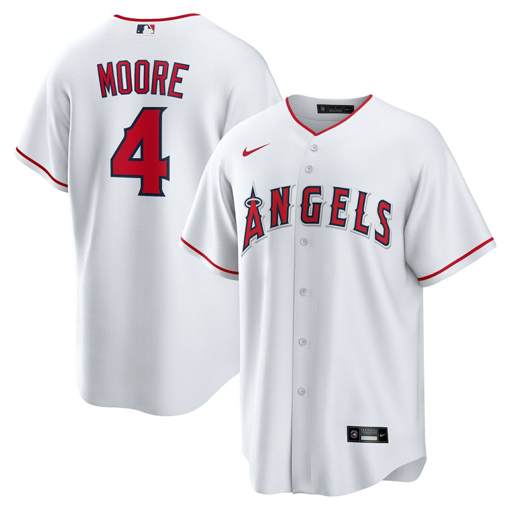 Christian Moore Los Angeles Angels Nike Home Replica Jersey - White - Nike Lifestyle