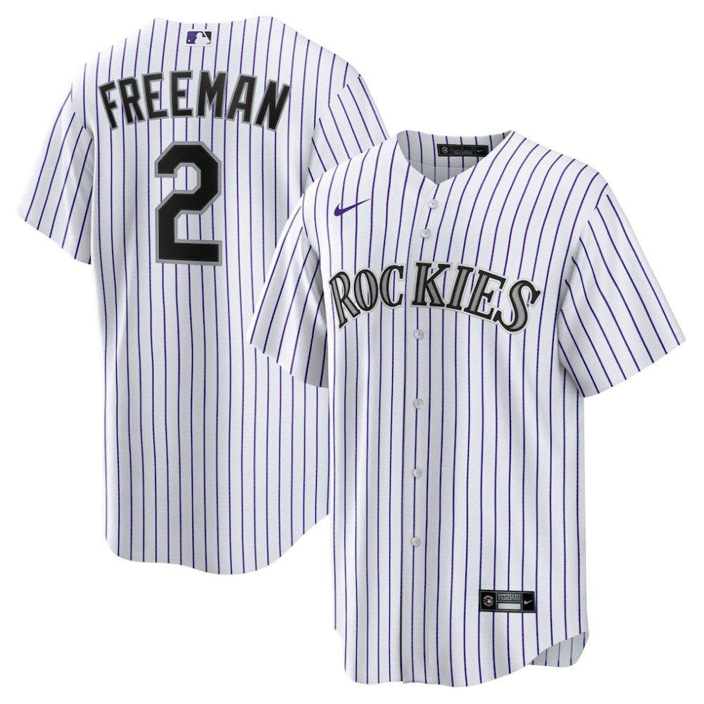 Tyler Freeman Colorado Rockies Nike Home Replica Jersey - White - Nike Lifestyle