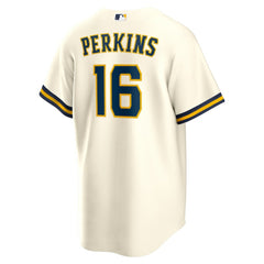 Blake Perkins Milwaukee Brewers Nike Home Replica Jersey - Cream - Nike Online