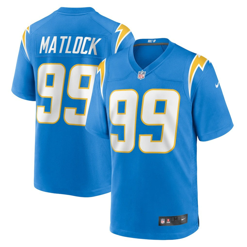 Nike Scott Matlock Los Angeles Chargers Team Game Jersey Powder Blue