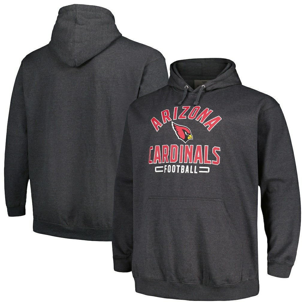 Fanatics Arizona Cardinals Big & Tall Pullover Hoodie Heather Charcoal