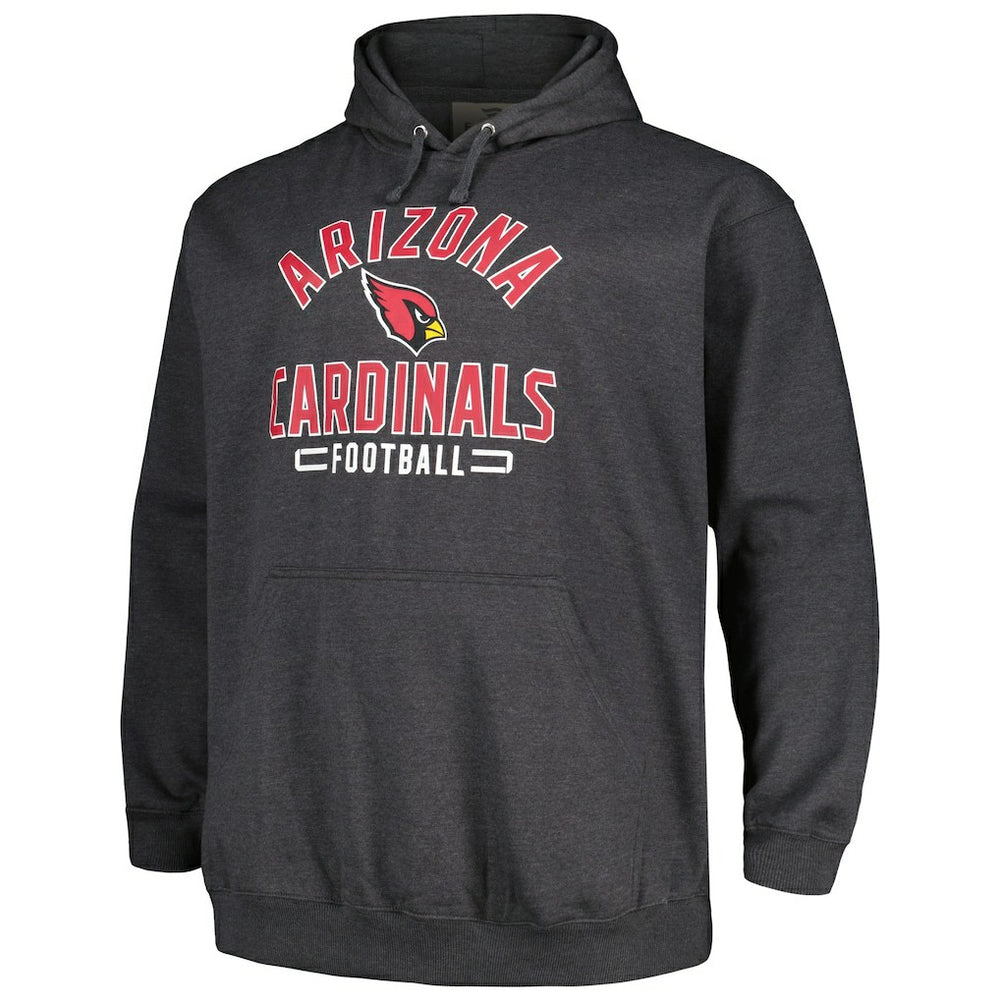 Fanatics Arizona Cardinals Big & Tall Pullover Hoodie Heather Charcoal