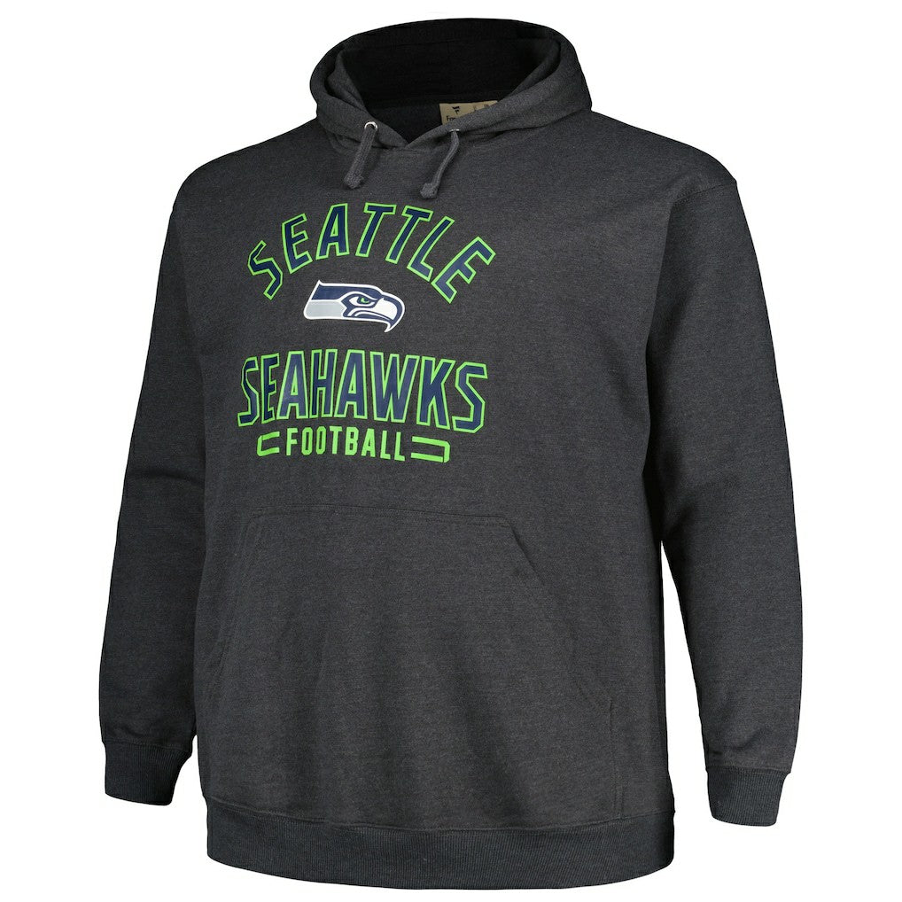 Fanatics Seattle Seahawks Big & Tall Pullover Hoodie Heather Charcoal