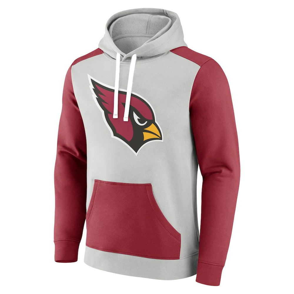 Fanatics Arizona Cardinals Big & Tall Team Fleece Pullover Hoodie Silver/Cardinal