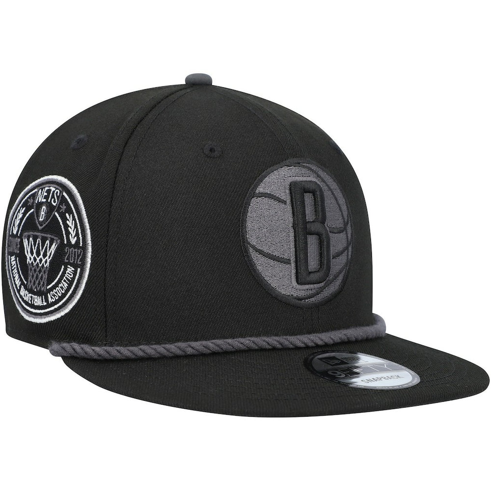 Brooklyn Nets Back Laurels 9FIFTY Snapback Hat Black | New Era US