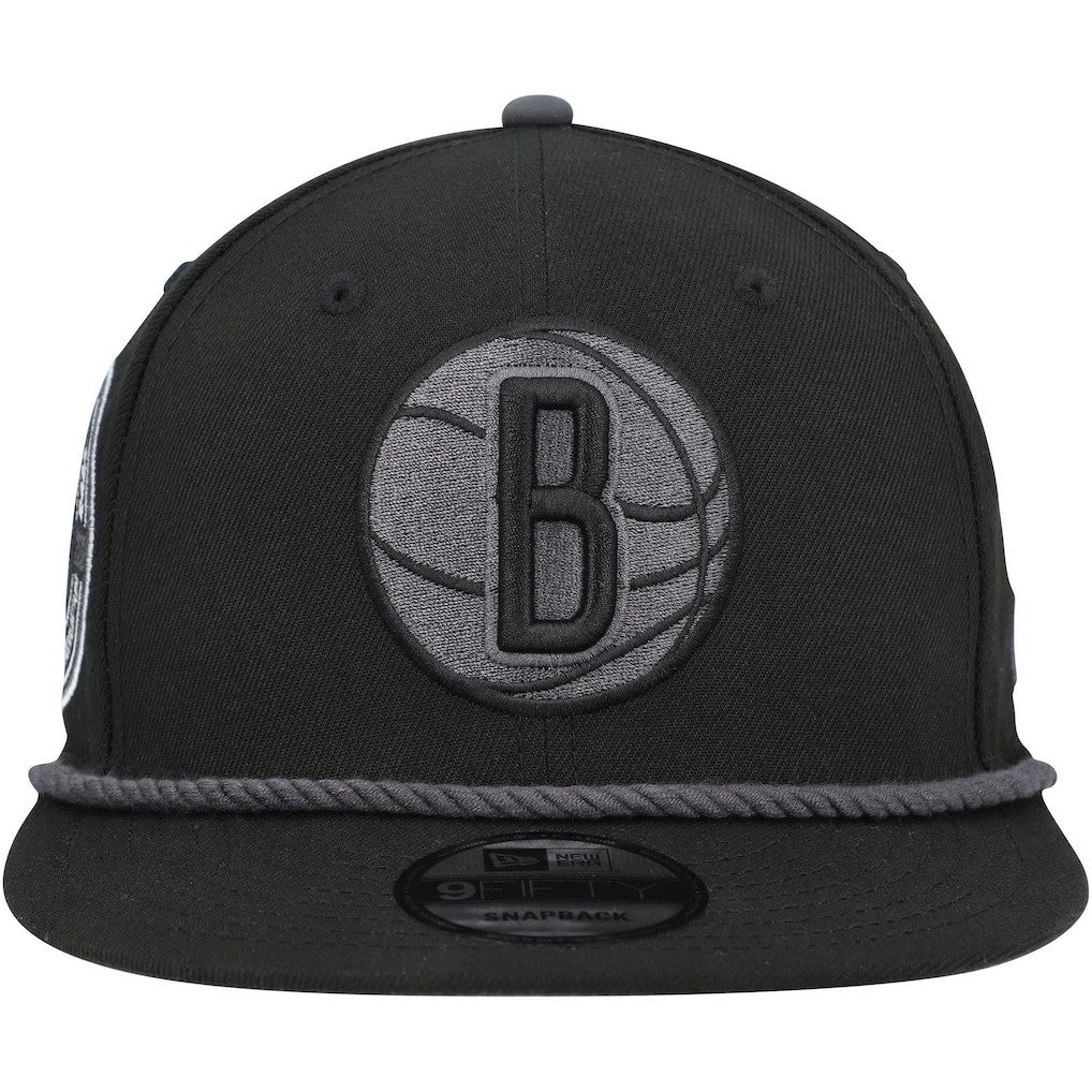 Brooklyn Nets Back Laurels 9FIFTY Snapback Hat Black | New Era US