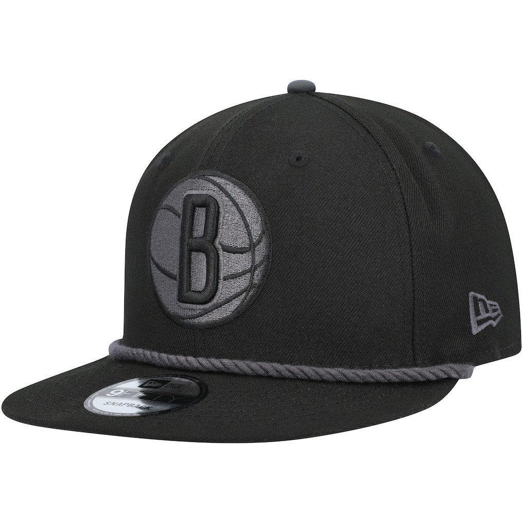 Brooklyn Nets Back Laurels 9FIFTY Snapback Hat Black | New Era US