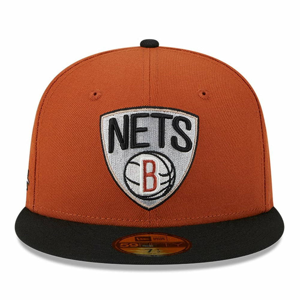 Brooklyn Nets Two-Tone 59FIFTY Fitted Hat Rust/Black | New Era