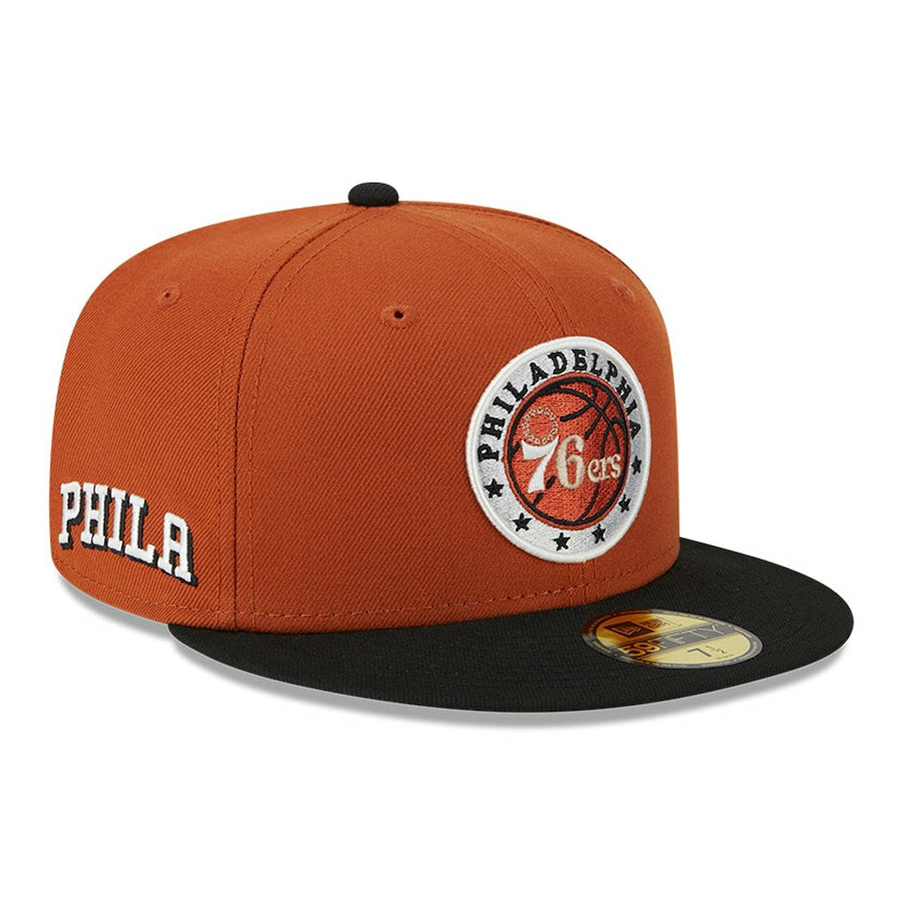 Philadelphia 76ers Two-Tone 59FIFTY Fitted Hat Rust/Black | New Era online