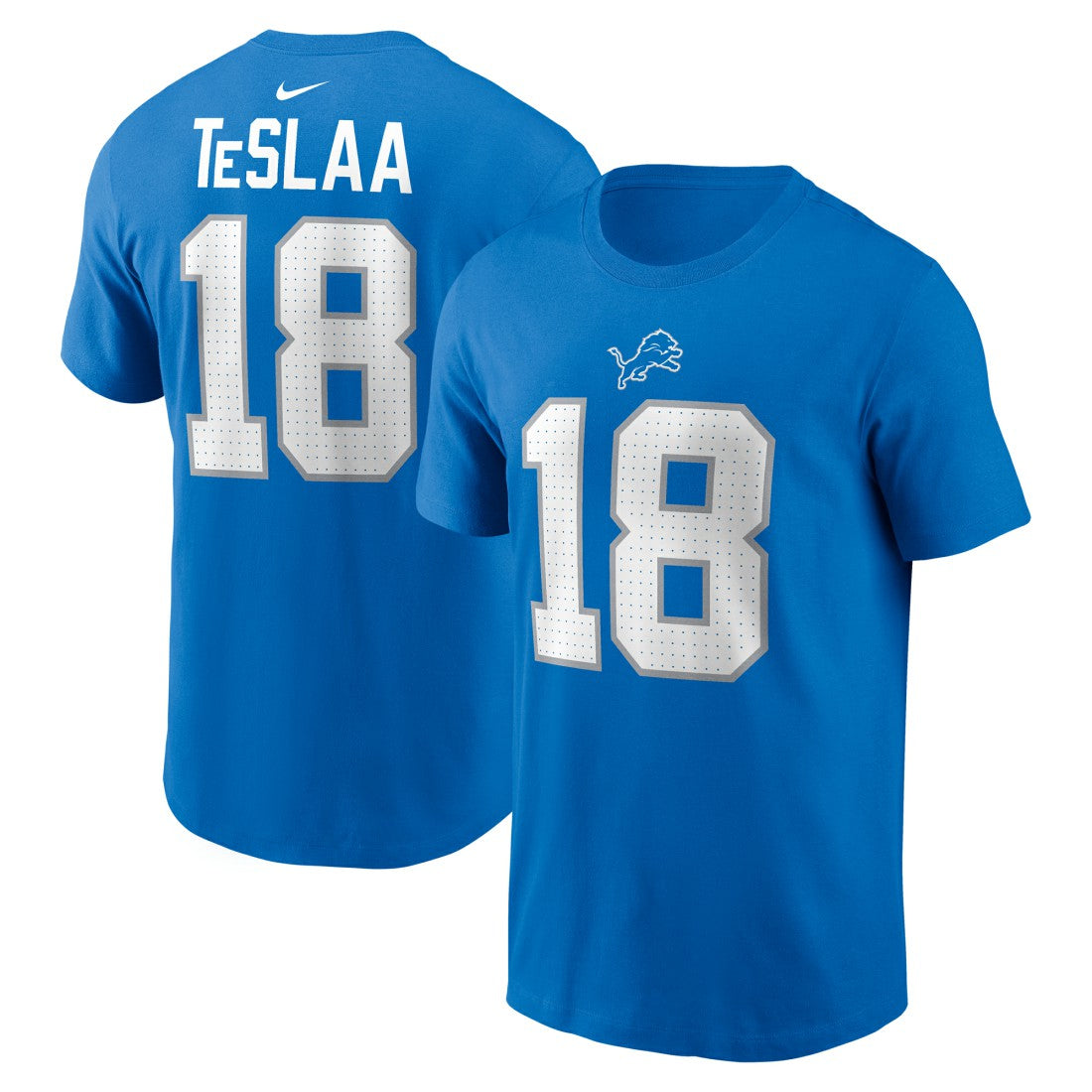 Nike Isaac TeSlaa Detroit Lions Name & Number T-Shirt Blue