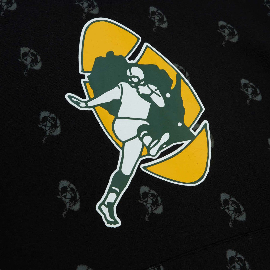 Mitchell & Ness Green Bay Packers Allover Print Fleece Pullover Hoodie Black