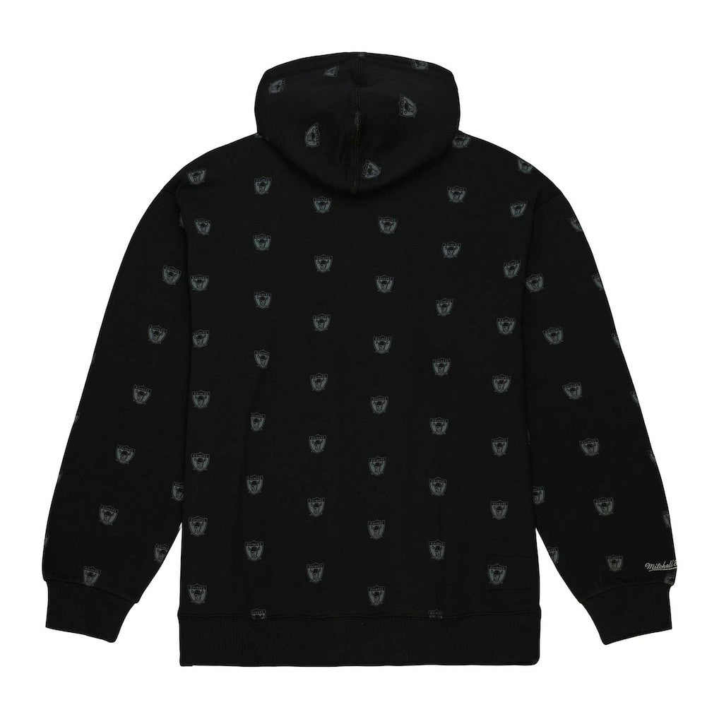 Mitchell & Ness Las Vegas Raiders Allover Print Fleece Pullover Hoodie Black