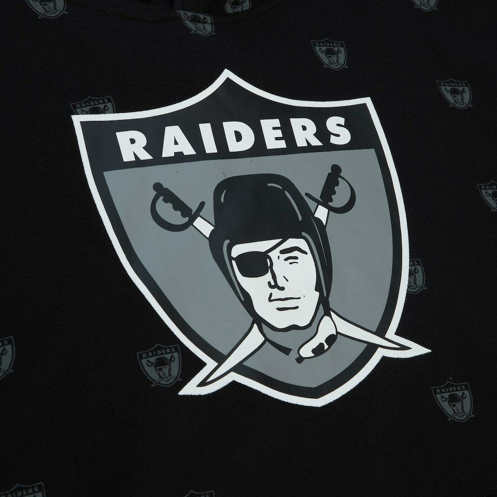 Mitchell & Ness Las Vegas Raiders Allover Print Fleece Pullover Hoodie Black