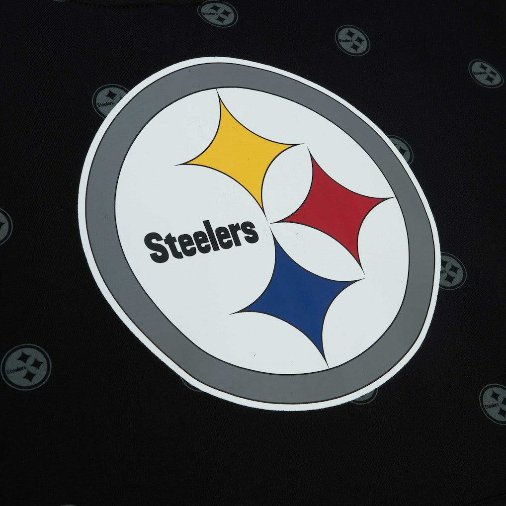 Mitchell & Ness Pittsburgh Steelers Allover Print Fleece Pullover Hoodie Black