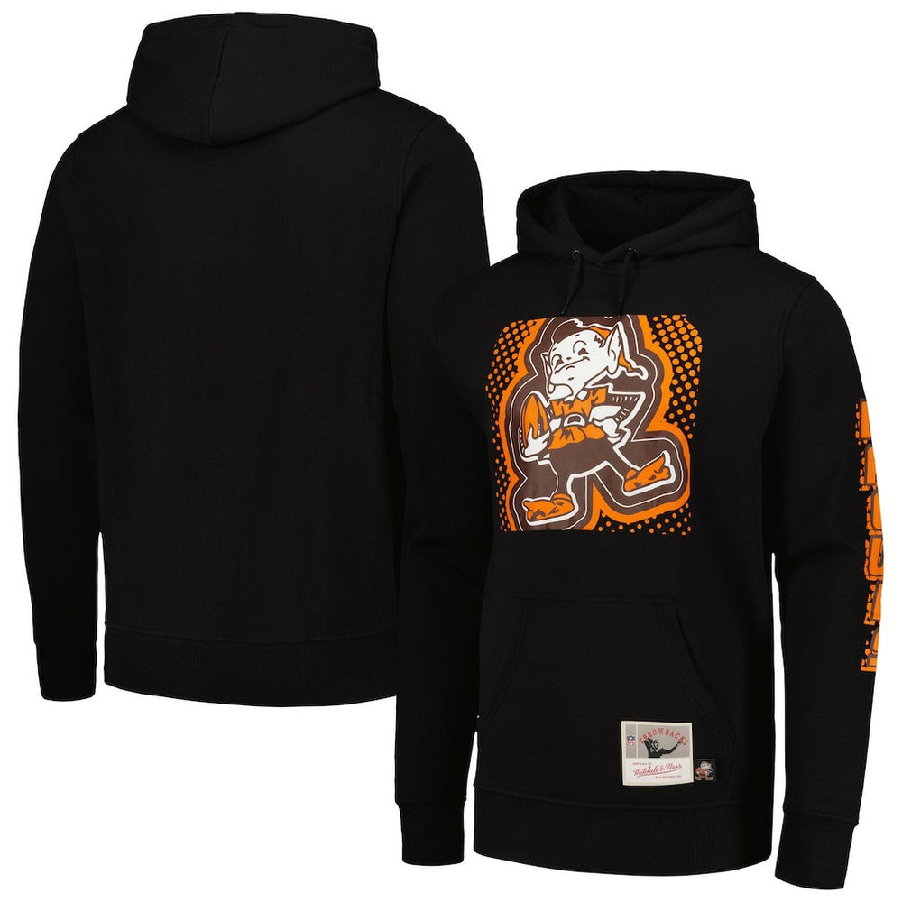 Mitchell & Ness Cleveland Browns Gridiron Classics Big Face 7.0 Pullover Hoodie Black