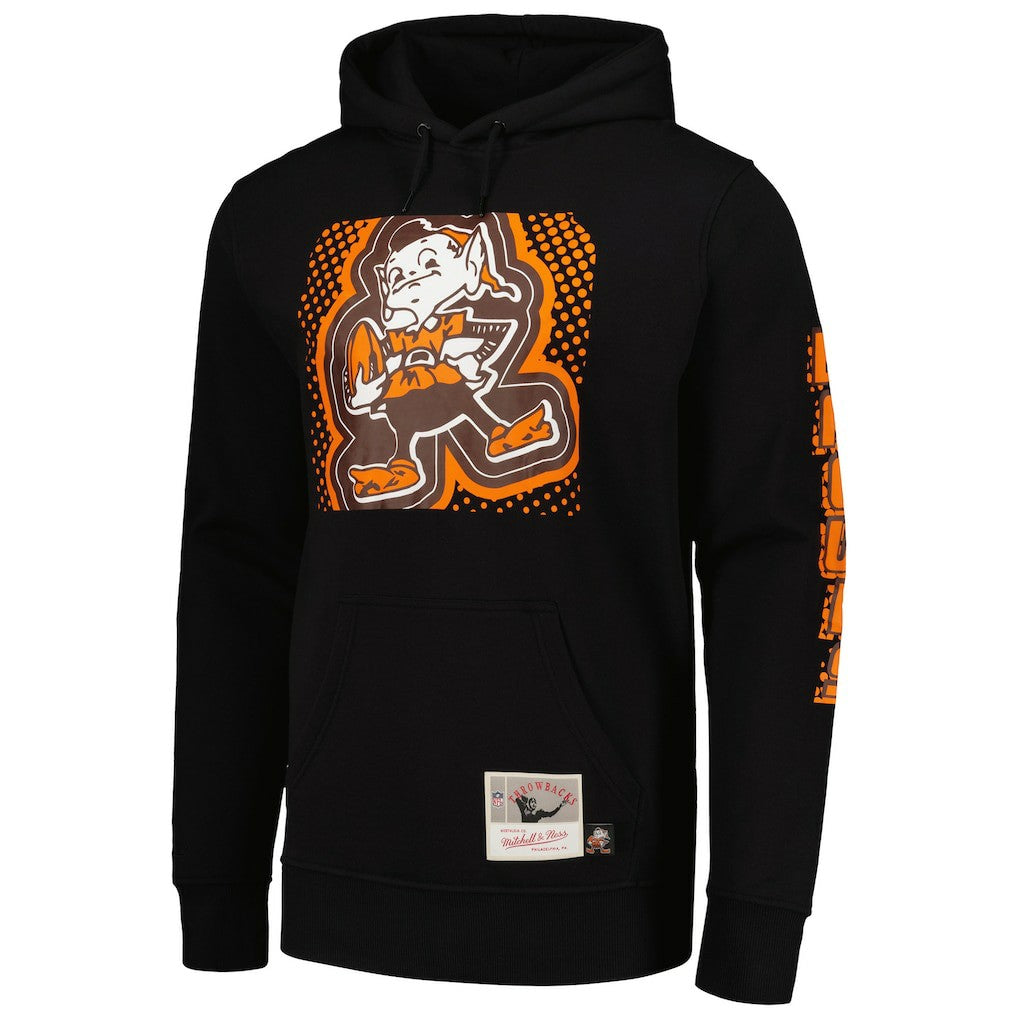 Mitchell & Ness Cleveland Browns Gridiron Classics Big Face 7.0 Pullover Hoodie Black