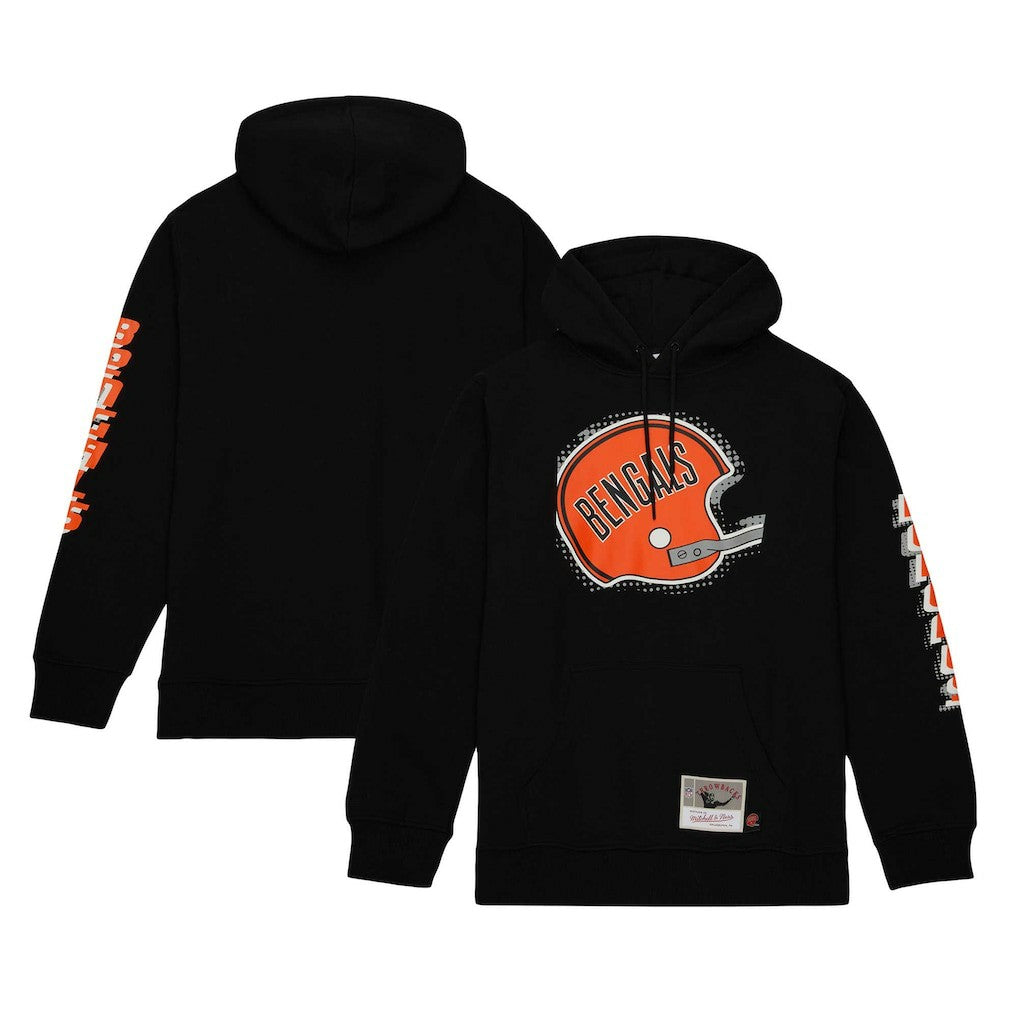 Mitchell & Ness Cincinnati Bengals Gridiron Classics Big Face 7.0 Pullover Hoodie Black