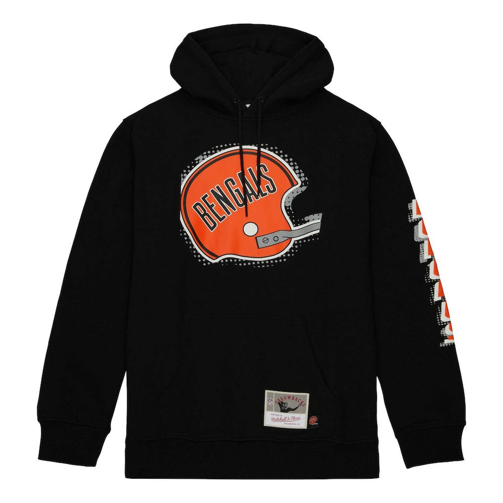 Mitchell & Ness Cincinnati Bengals Gridiron Classics Big Face 7.0 Pullover Hoodie Black