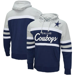 Mitchell & Ness Dallas Cowboys Head Coach Pullover Hoodie Navy/Heather Gray
