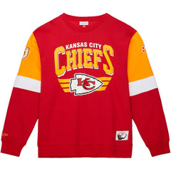 Mitchell & Ness Kansas City Chiefs Gridiron Classics Allover 3.0 Pullover Sweatshirt Scarlet