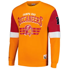 Mitchell & Ness Tampa Bay Buccaneers Gridiron Classics Allover 3.0 Pullover Sweatshirt Orange