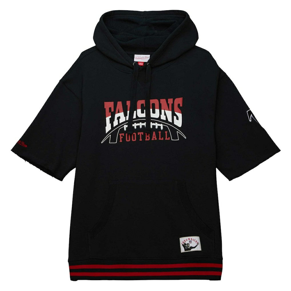 Mitchell & Ness Atlanta Falcons Pre-Game Short Sleeve Pullover Hoodie Black