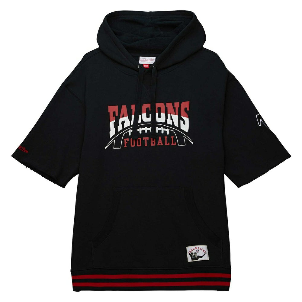 Mitchell & Ness Atlanta Falcons Pre-Game Short Sleeve Pullover Hoodie Black