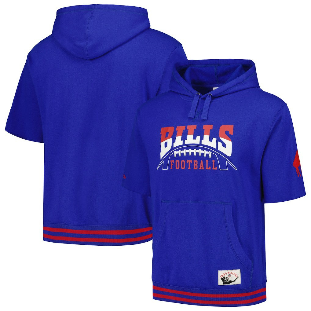 Mitchell & Ness Buffalo Bills Pre-Game Short Sleeve Pullover Hoodie Royal